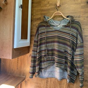 Hooded striped sweater